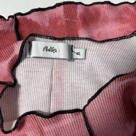 ***Adika Women’s Pink Tie Dye Long Sleeve Crop Top Sz S - Picture 4 of 5